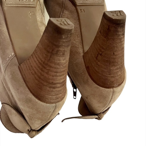 Paul Green Leather Peep Toe Heel Booties - Picture 10 of 17